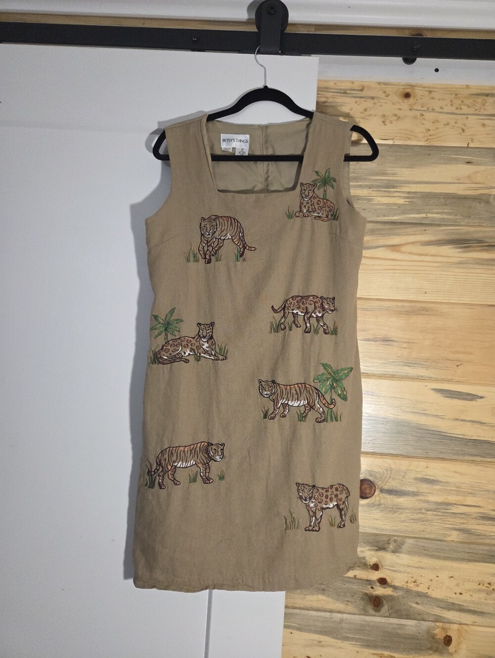reyn spooner Tan Tiger Print Shift Dress